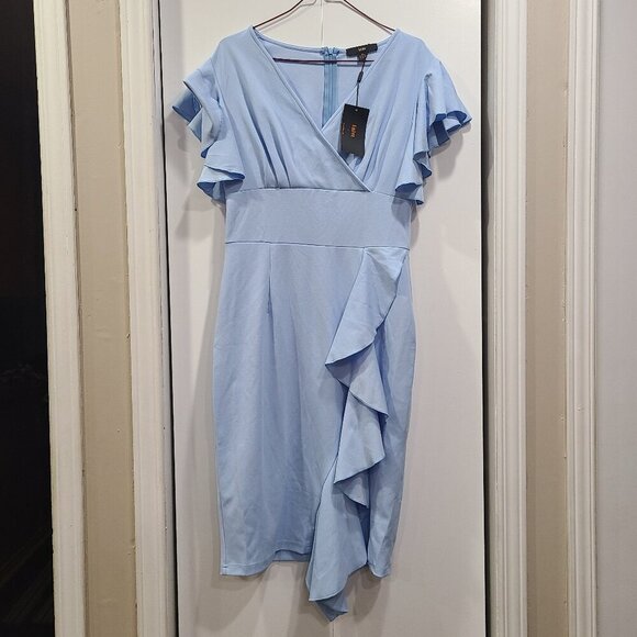 💥3/$30💥 NWT Knitee Light blue ruffle dress - Picture 1 of 4